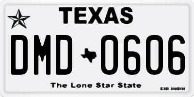 TX license plate DMD0606