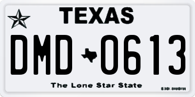 TX license plate DMD0613