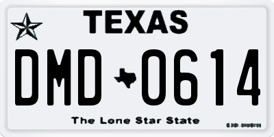 TX license plate DMD0614