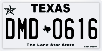 TX license plate DMD0616