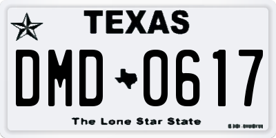 TX license plate DMD0617