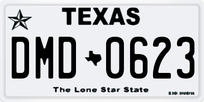 TX license plate DMD0623