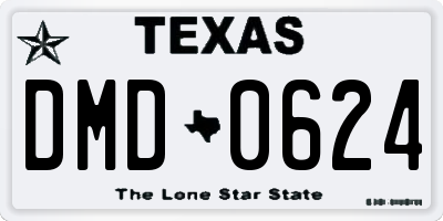 TX license plate DMD0624