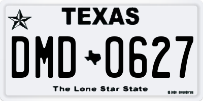TX license plate DMD0627