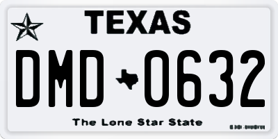 TX license plate DMD0632