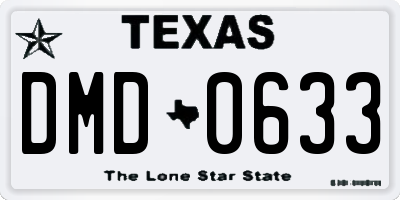 TX license plate DMD0633