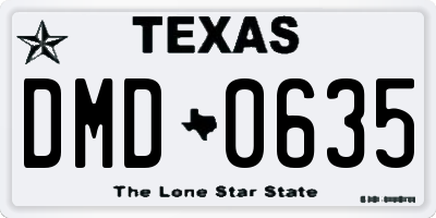 TX license plate DMD0635