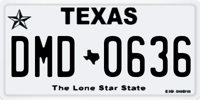 TX license plate DMD0636