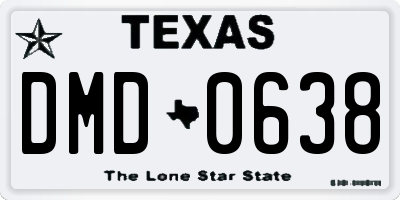 TX license plate DMD0638