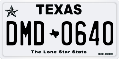 TX license plate DMD0640