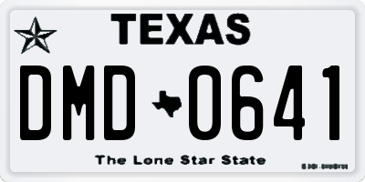 TX license plate DMD0641