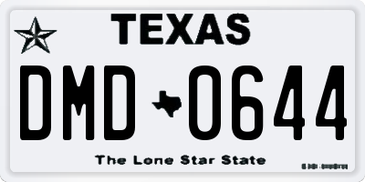 TX license plate DMD0644
