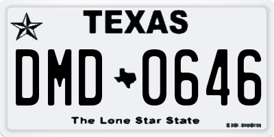 TX license plate DMD0646