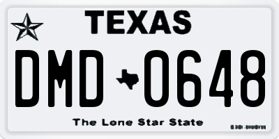 TX license plate DMD0648