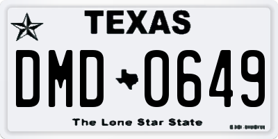 TX license plate DMD0649