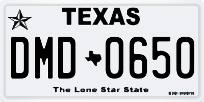 TX license plate DMD0650