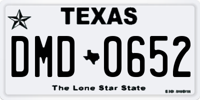 TX license plate DMD0652