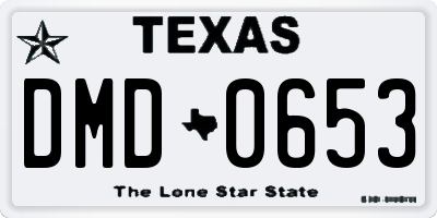TX license plate DMD0653
