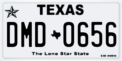 TX license plate DMD0656