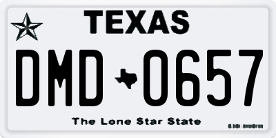 TX license plate DMD0657
