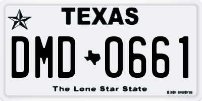 TX license plate DMD0661