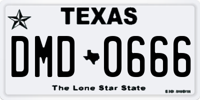 TX license plate DMD0666