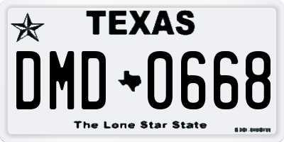 TX license plate DMD0668