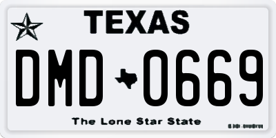 TX license plate DMD0669