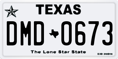 TX license plate DMD0673
