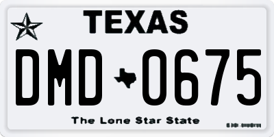 TX license plate DMD0675
