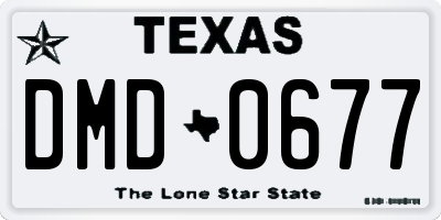 TX license plate DMD0677