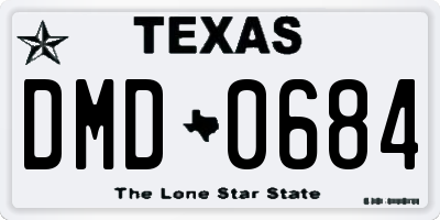 TX license plate DMD0684
