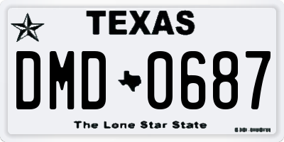 TX license plate DMD0687