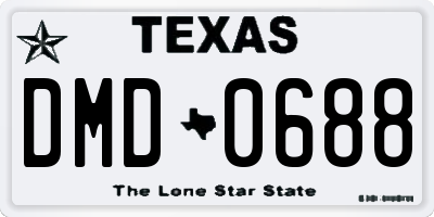 TX license plate DMD0688