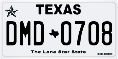 TX license plate DMD0708