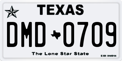 TX license plate DMD0709