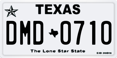 TX license plate DMD0710