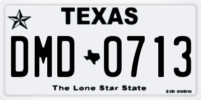 TX license plate DMD0713