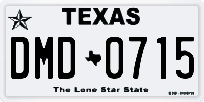 TX license plate DMD0715