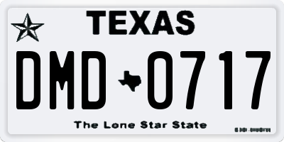 TX license plate DMD0717