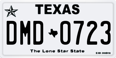 TX license plate DMD0723