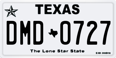 TX license plate DMD0727