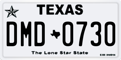 TX license plate DMD0730