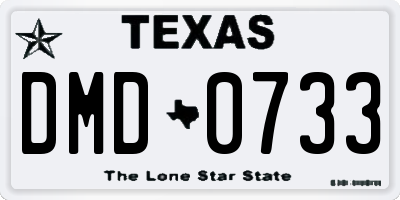 TX license plate DMD0733