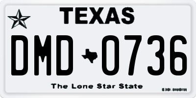 TX license plate DMD0736