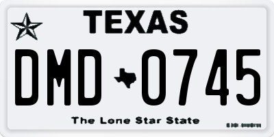 TX license plate DMD0745