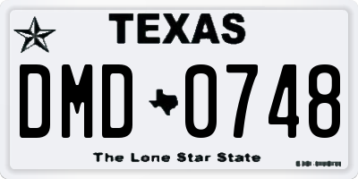 TX license plate DMD0748