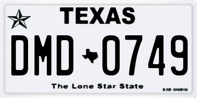 TX license plate DMD0749