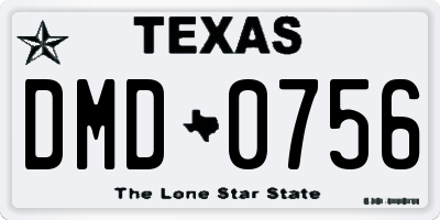 TX license plate DMD0756