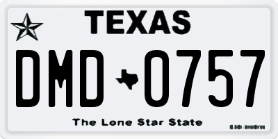 TX license plate DMD0757